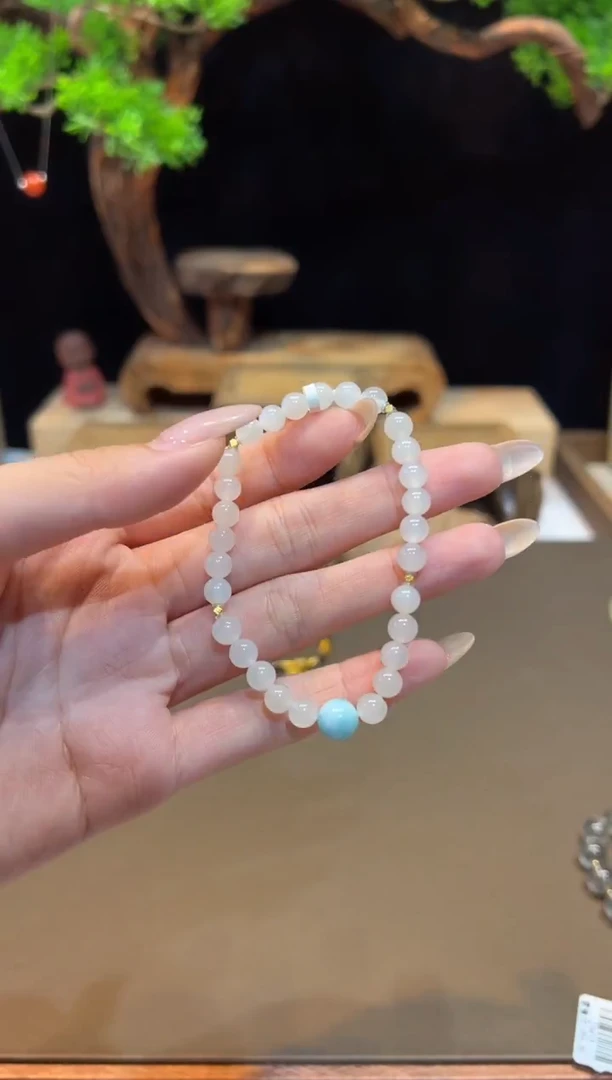 18K金镶嵌手链和田玉手饰@@A5922