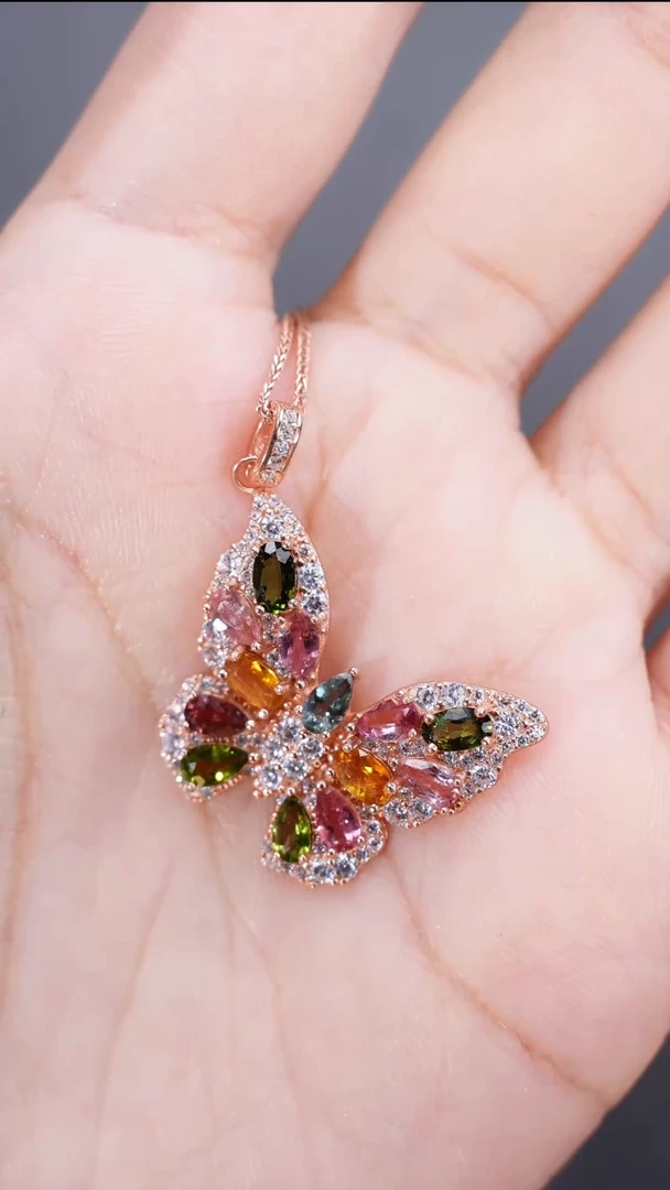 颈饰银S925镶嵌碧玺颈饰