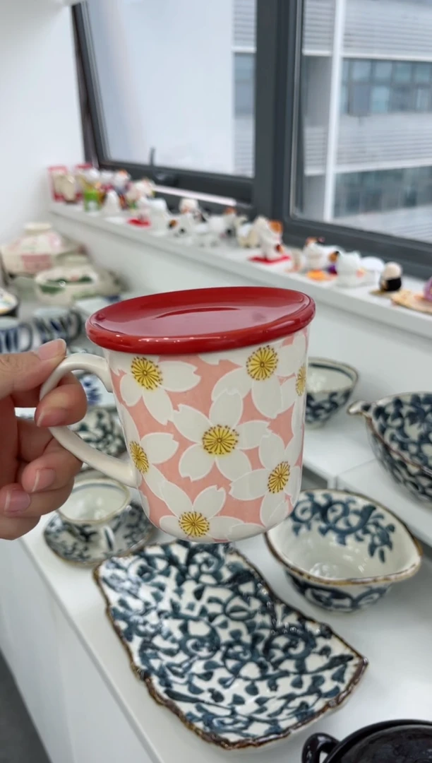 【闪购商品】瓷片平安桜马克杯（粉色）