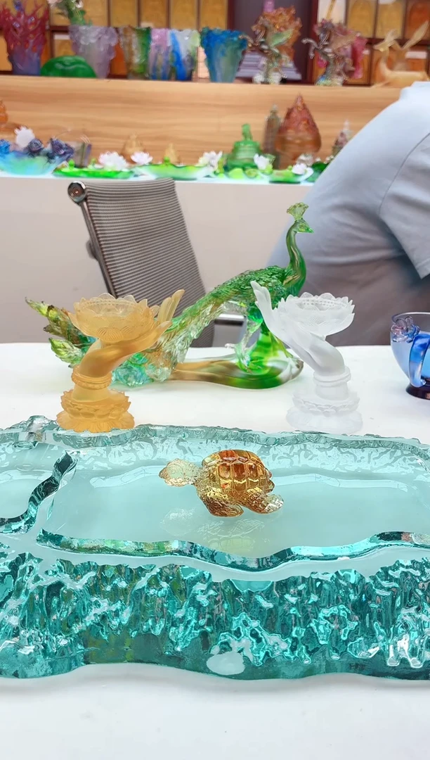 手工艺品琉璃小海龟琥珀色