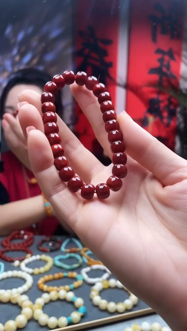 【闪购商品】南红玛瑙手链未镶嵌火焰纹 手链8mm