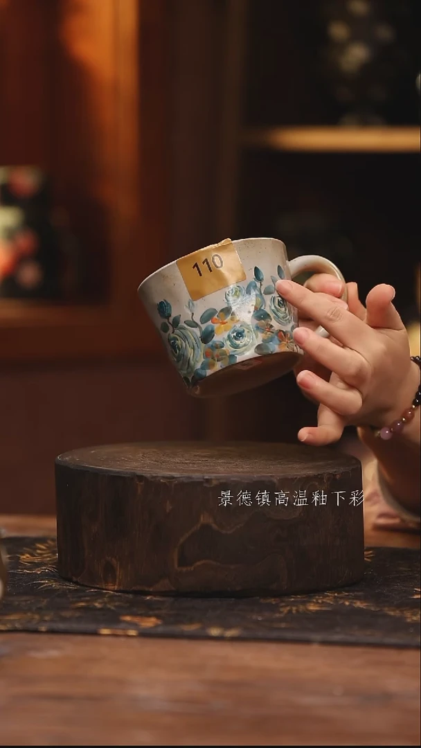 陶瓷景德镇高温釉下手绘陶瓷@L110@