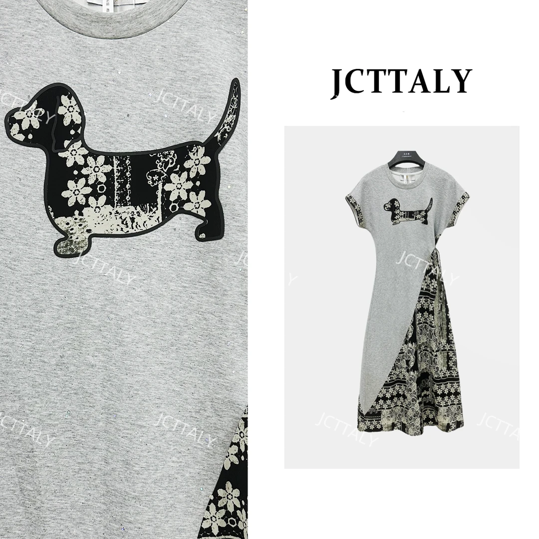 【Linda】【75】夏季设计师潮流复古圆领拼接女款连衣裙NH-A119