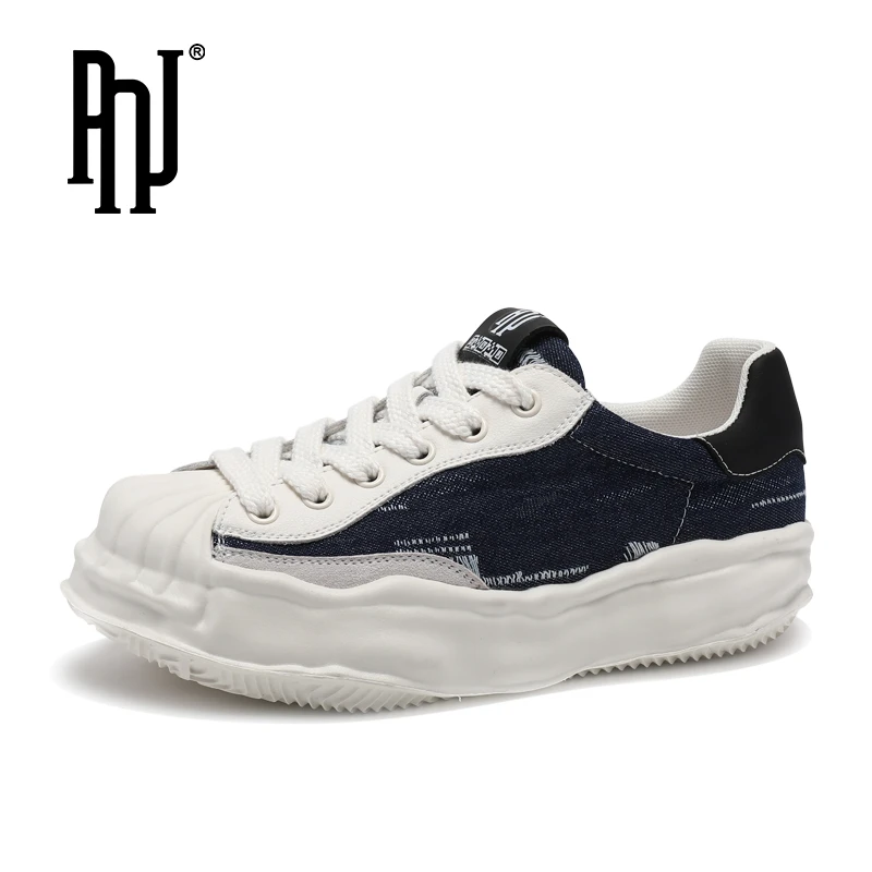 潮流复古厚底透气低帮休闲牛仔布鞋21068