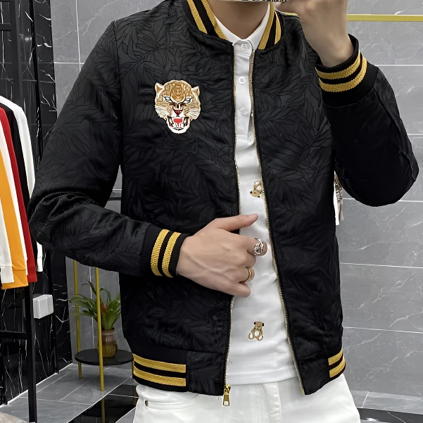 潮牌品质夹克衫秋冬款韩版潮流刺绣中国风时尚休闲高档男士外套男