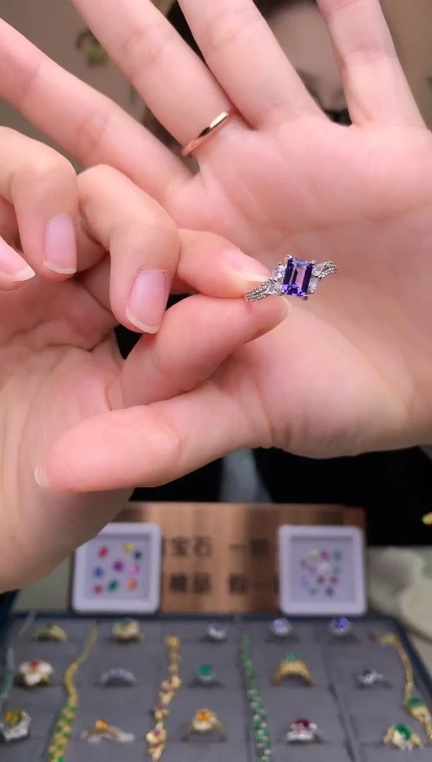 【闪购商品】坦桑石戒指银S925镶嵌戒指