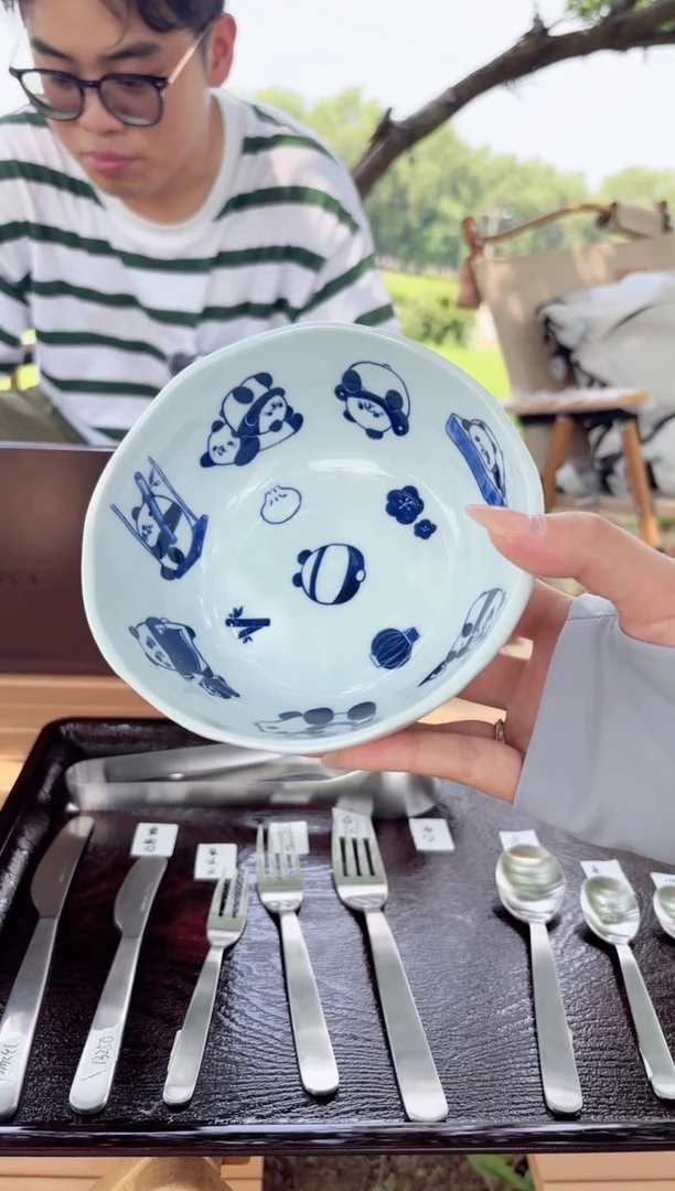 搪瓷パンダ　カレー鉢（中）