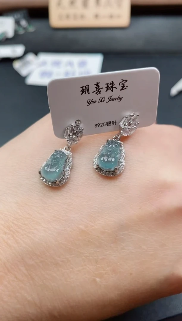 银S925镶嵌戒指翡翠1