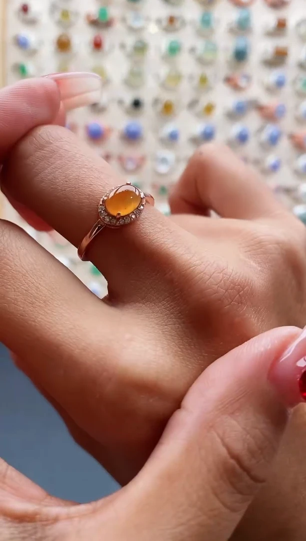 【闪购商品】翡翠戒指银S925镶嵌缅甸天然A货翡翠333 6+2