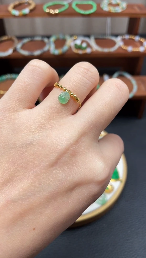 【闪购商品】翡翠戒指18K金镶嵌一个  JK153