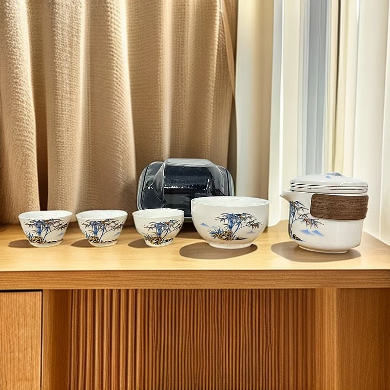 【沉鱼】蓝竹分茶过滤加三杯小茶洗杯夹家用户外-B01077