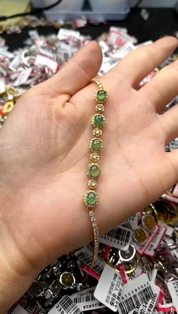 【闪购商品】翡翠戒指银S925镶嵌44444444 9
