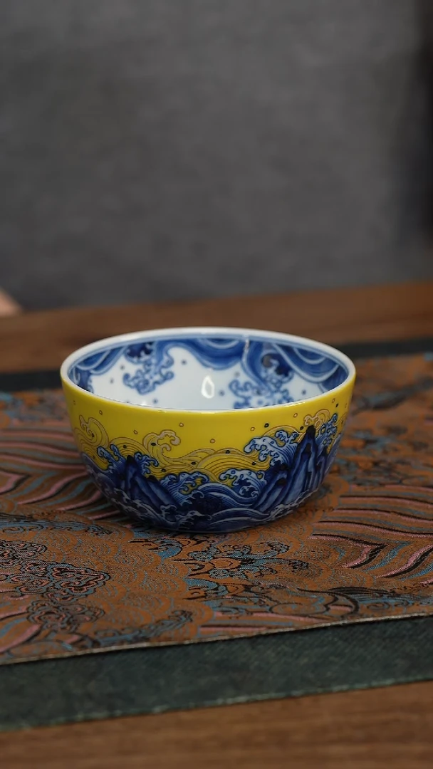 【闪购商品】水造黄釉 江崖海水员额