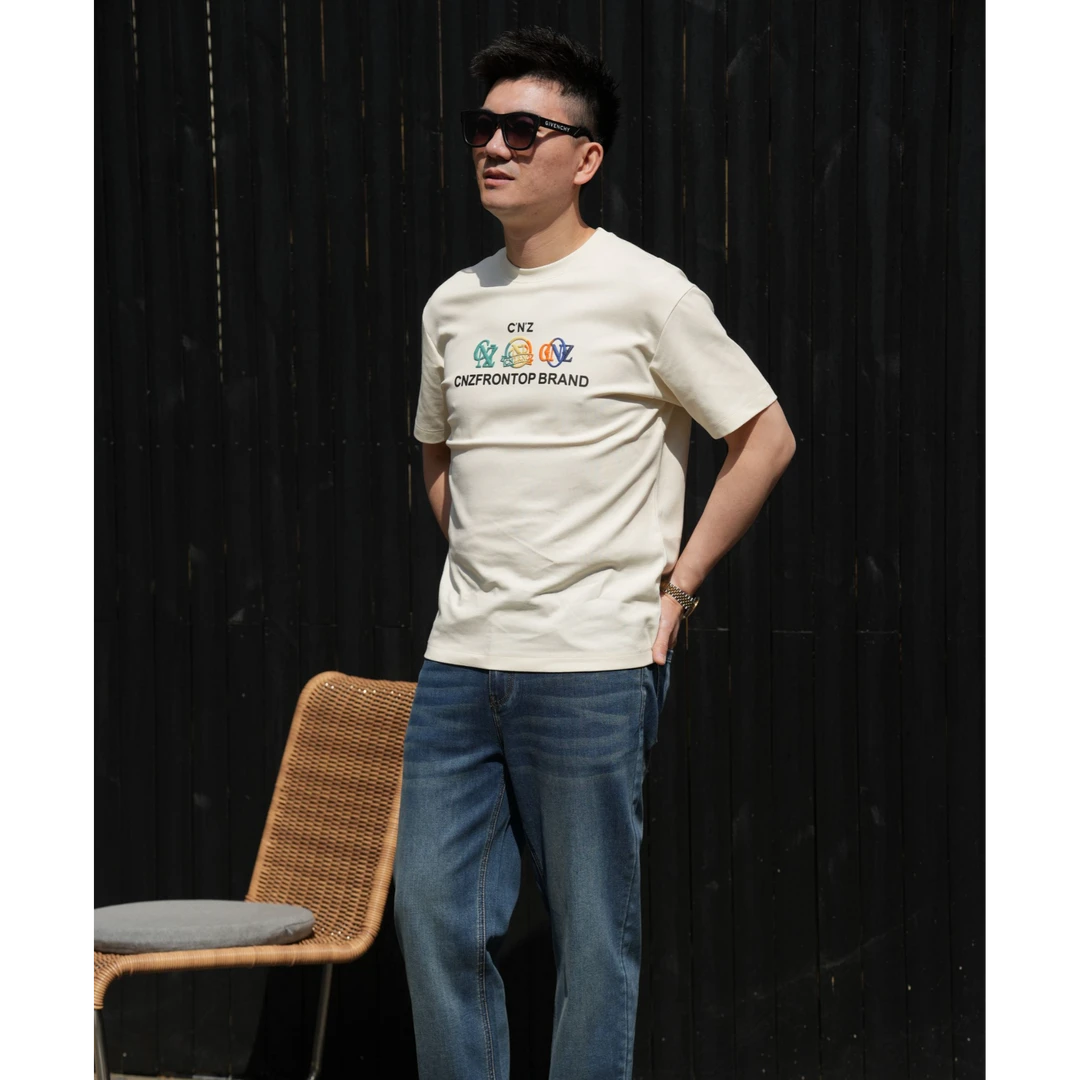 CNZ奢品-2025夏季新款休闲时尚男士微阔T恤-LU-9990