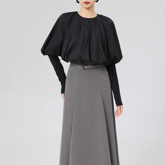 AMASS/阿玛施早春新款时髦毛绒卫衣设计感慵懒风长袖上衣530021