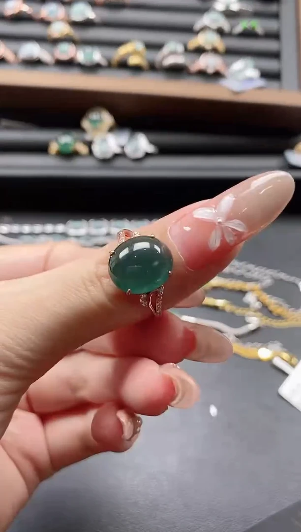 【闪购商品】翡翠戒指银S925镶嵌51151