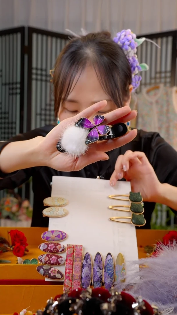 刺绣没****天非遗苏绣绒花手工饰品