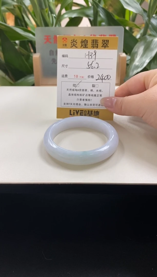 未镶嵌手镯翡翠56.2圈口编码H39