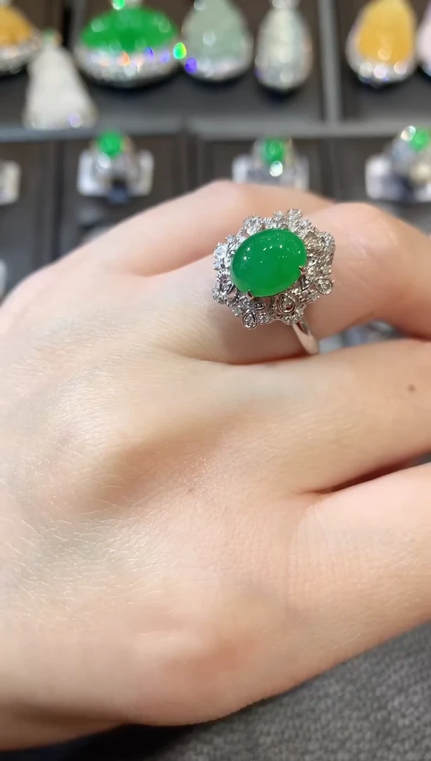 【闪购商品】翡翠戒指18K金镶嵌A35   多样性发货一件