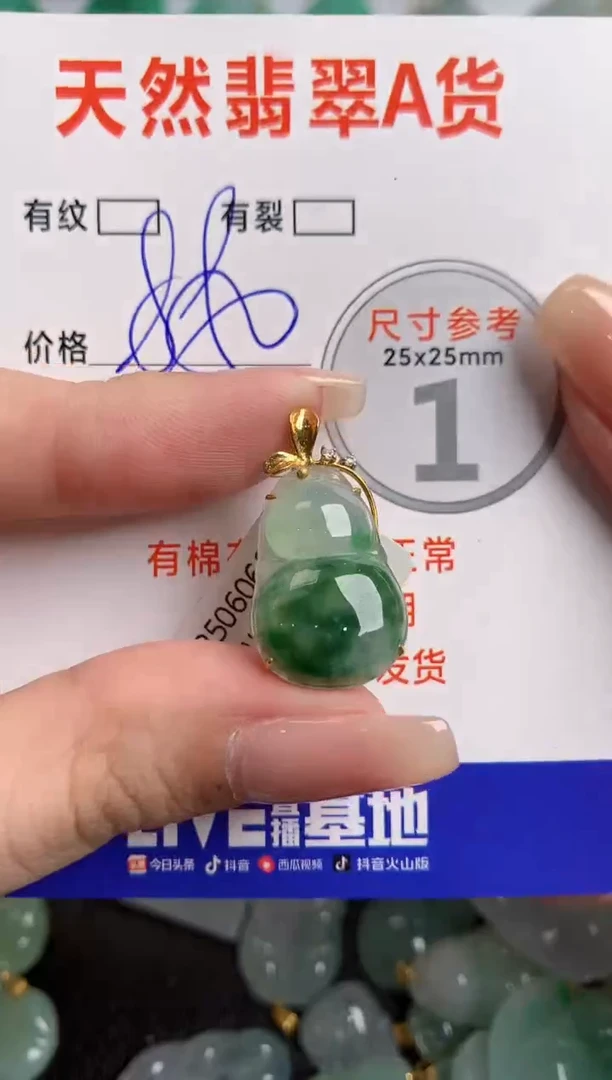 翡翠18K金镶嵌颈饰0096729468