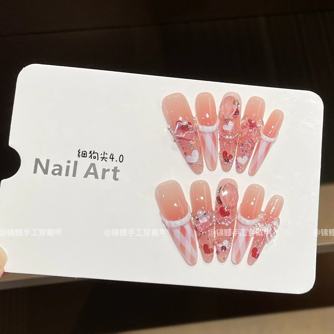 【玛格丽特】纯欲奶油丝带甜美方格透底蝴蝶结 锦鲤穿戴甲