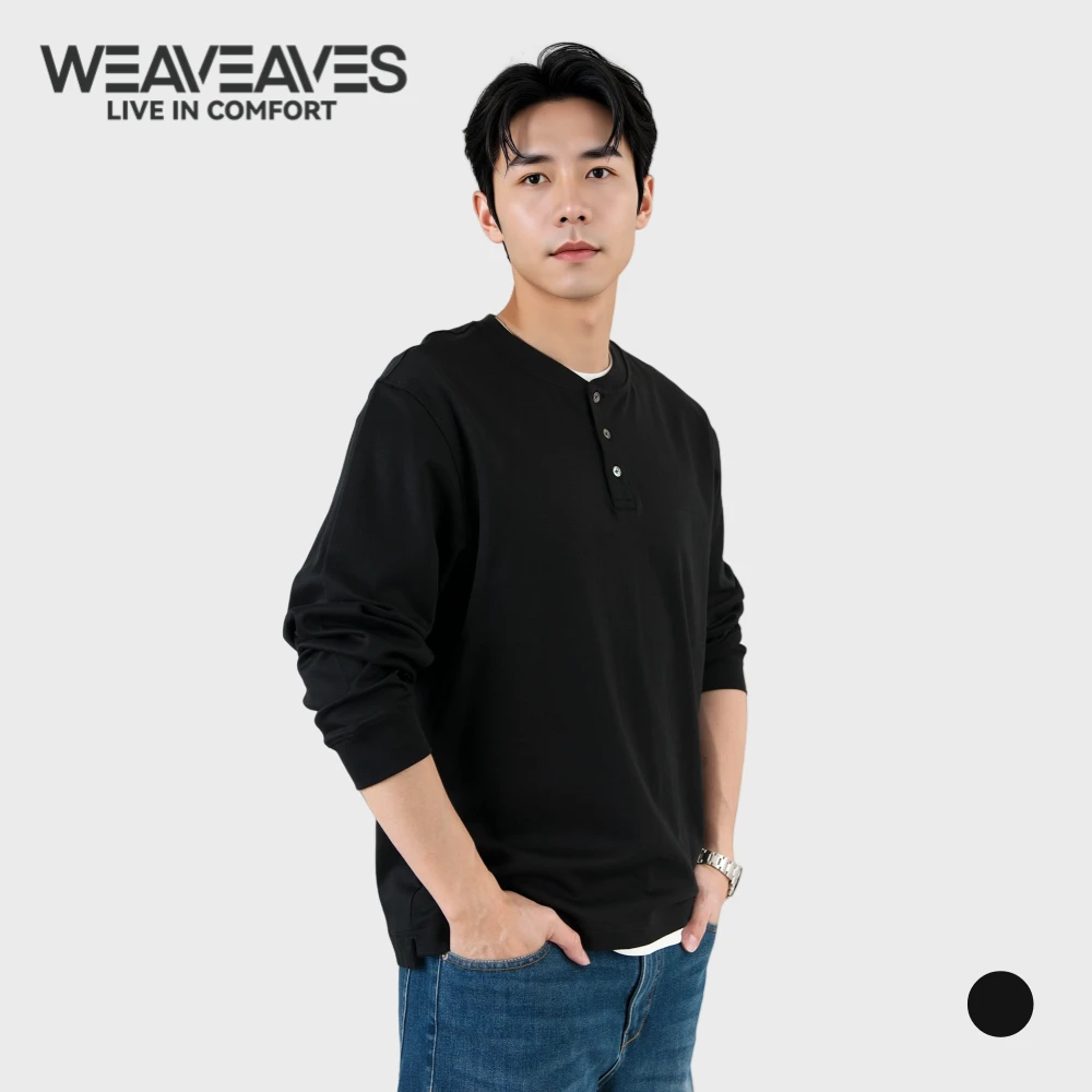 织荆鸟 | UrbanHenley男士长袖宽松休闲时尚舒适透气亨利领T恤