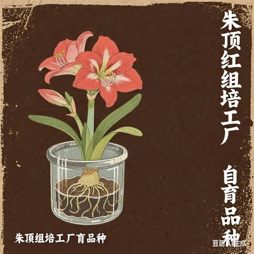 【朱顶红组培工厂自育】杂交朱顶红裸根种球默认有花叶