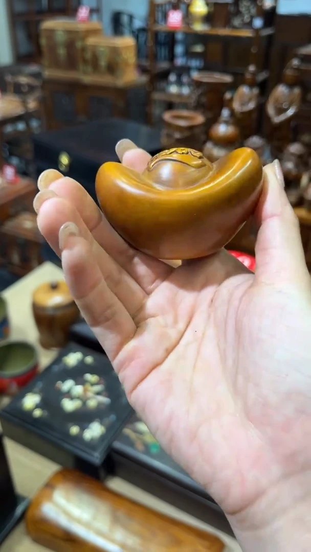 木小叶黄杨手把件 元宝