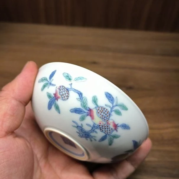 涂杏花窑斗彩三多普洱杯TXH-F0032