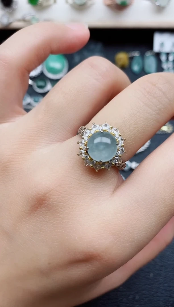 【闪购商品】翡翠戒指银S925镶嵌11111