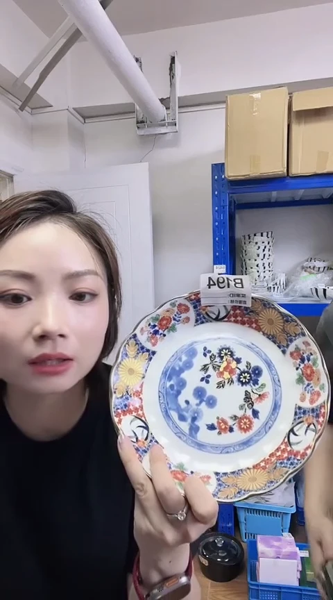 瓷片日本进口瓷器22cm钵盘B194(新