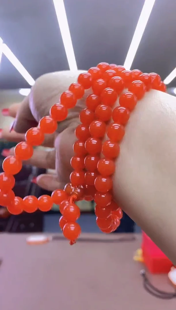 【闪购商品】岫玉红108粒未镶嵌多样式发货随机发一