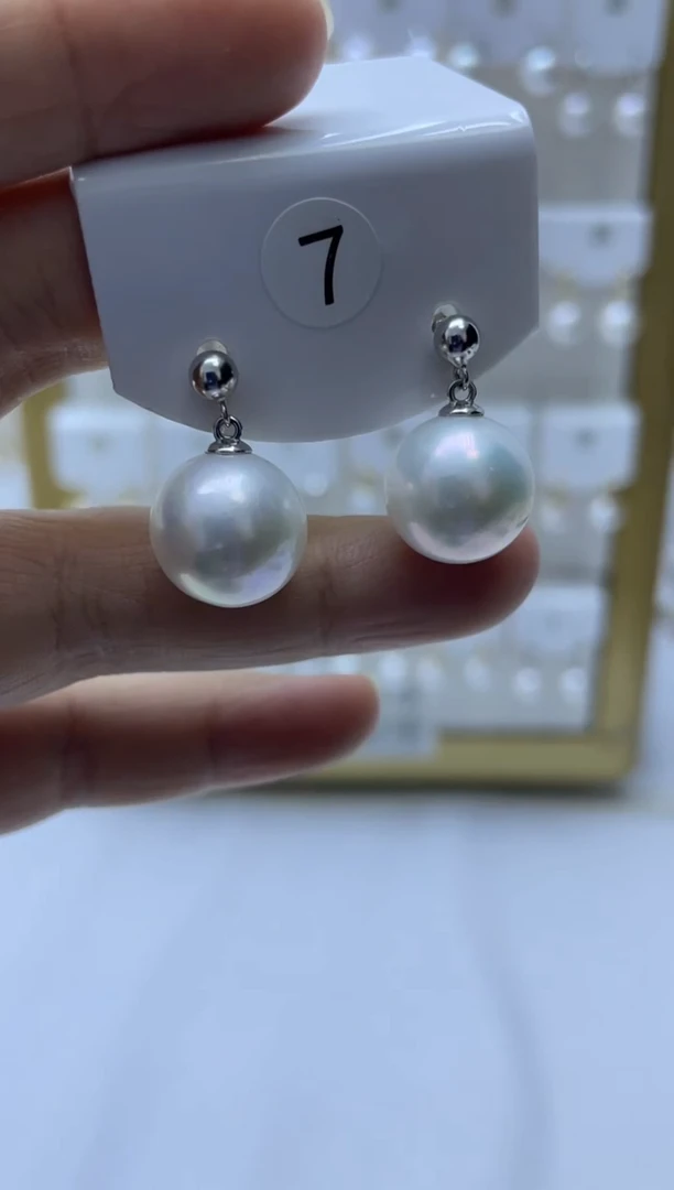 银S925镶嵌耳饰淡水珍珠7