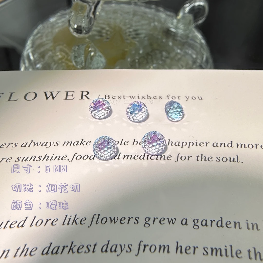 钛钢锆石耳饰 烟花/玫瑰切超闪百搭气质美拉德配饰渐变镀底耳饰品