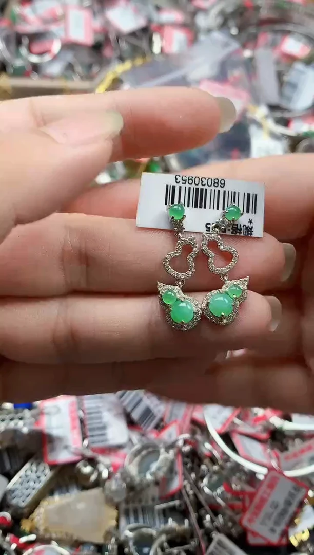 银S925镶嵌戒指翡翠天然A货缅甸翡翠