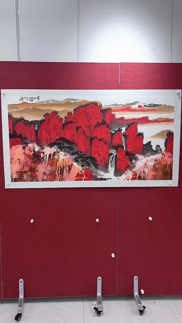 国画張*国画赵燮绘画8pc抽象山水金P作品