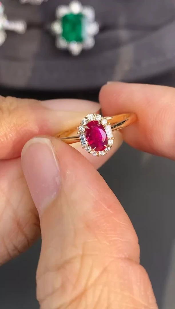 戒指18K金镶嵌红宝石【闪购】0.65ct/七天鉴赏