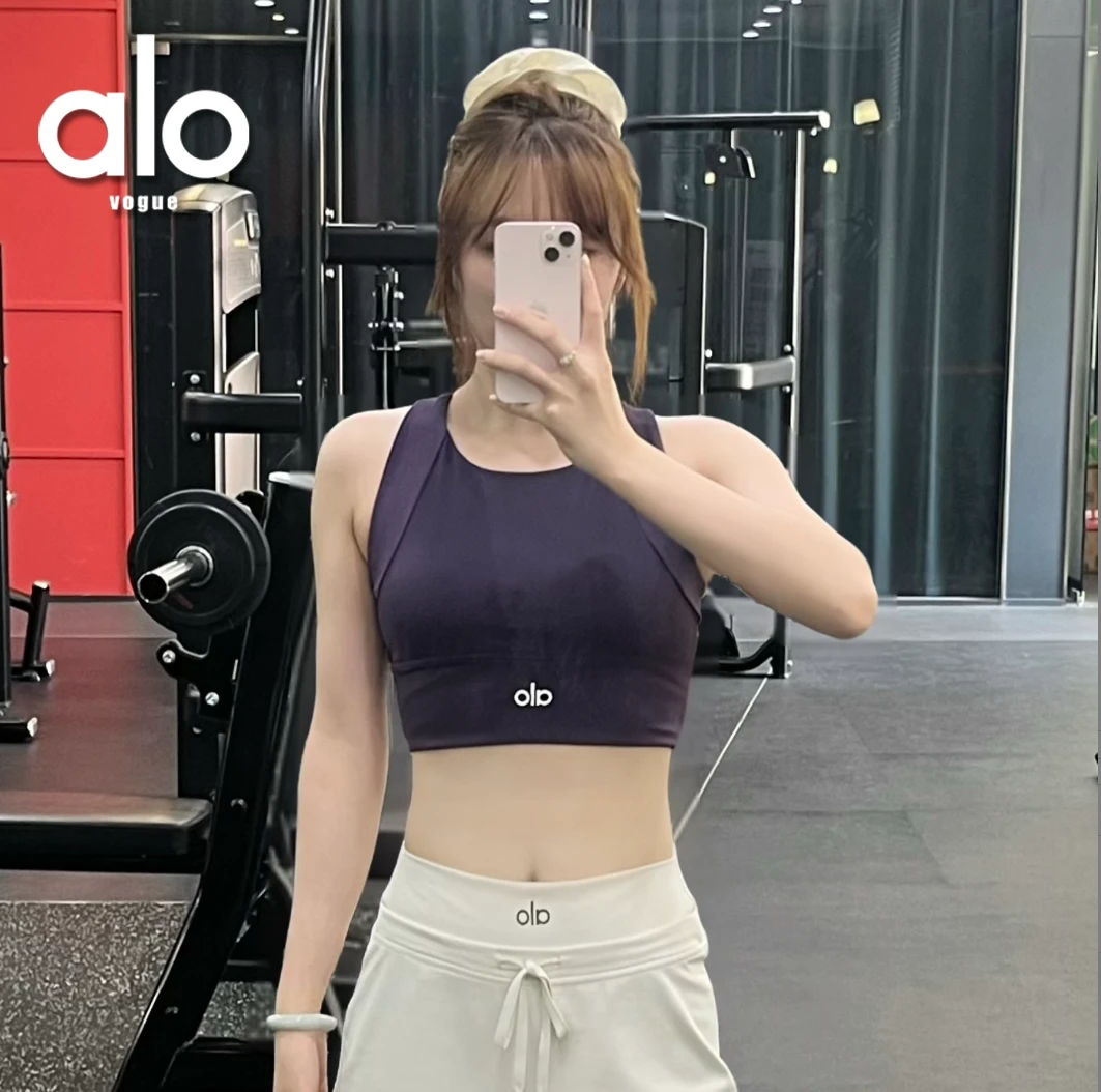 alo vogue大胸显小收副乳薄款运动内衣女跑步瑜伽防震美背透气