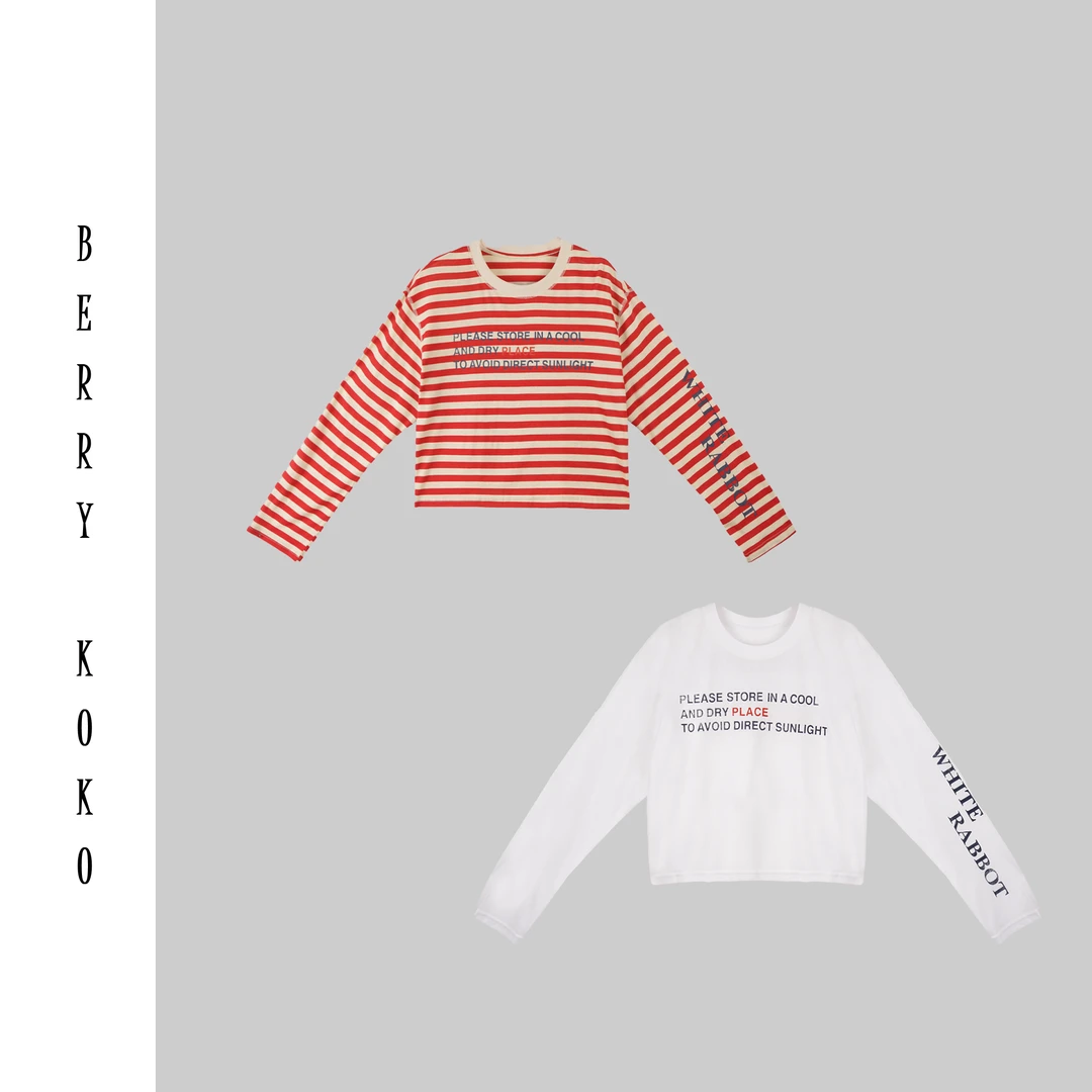 【MISSKO】夏款复古字母匹马棉宽松版显瘦长袖防晒T T0003