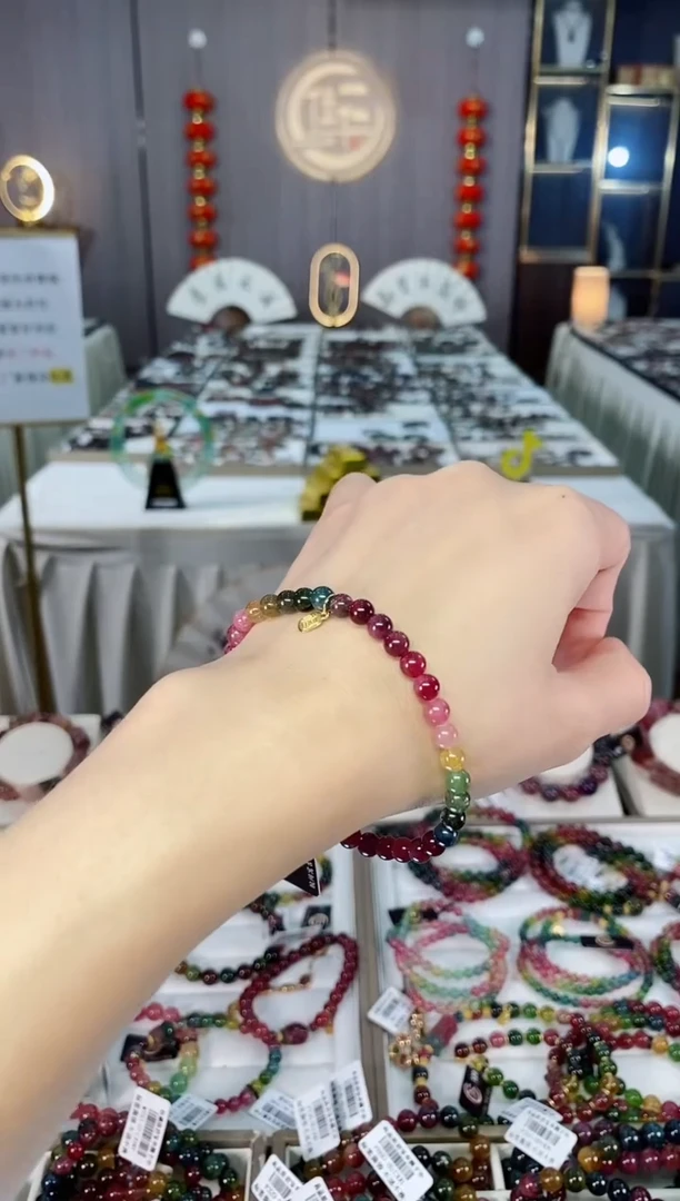 老矿碧玺单圈手串5mm+未镶嵌碧玺（多样性发一条）hon