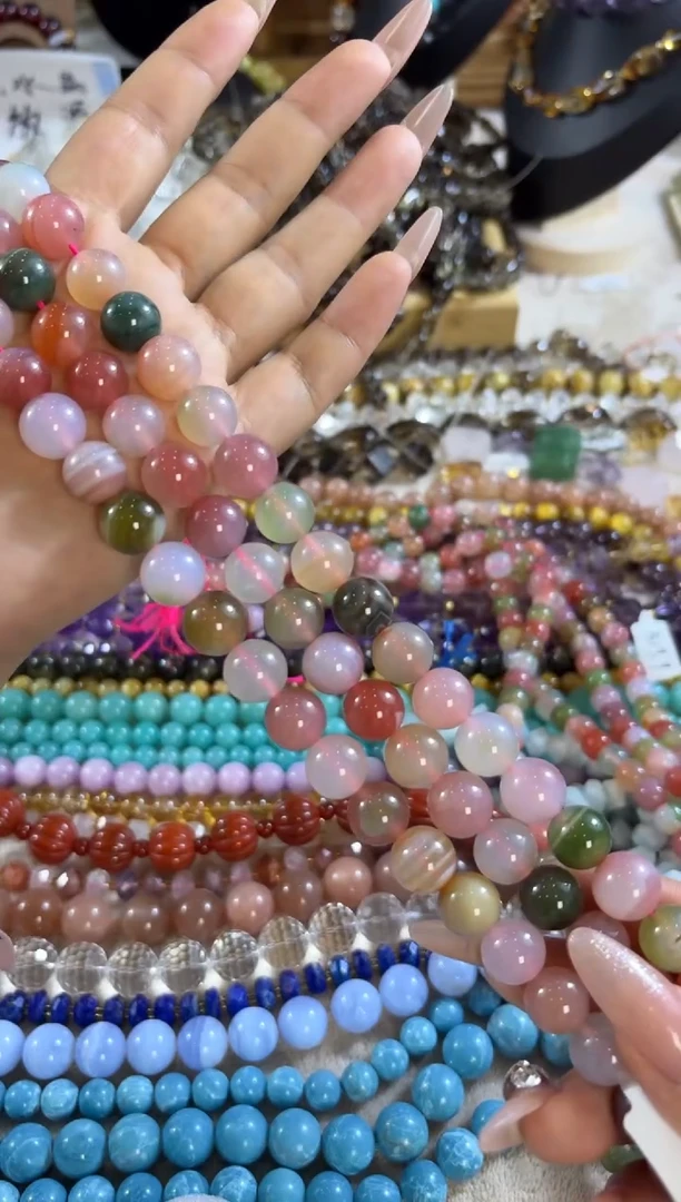 未镶嵌玛瑙/玉髓珠宝半成品盐源玛瑙卡12圆珠