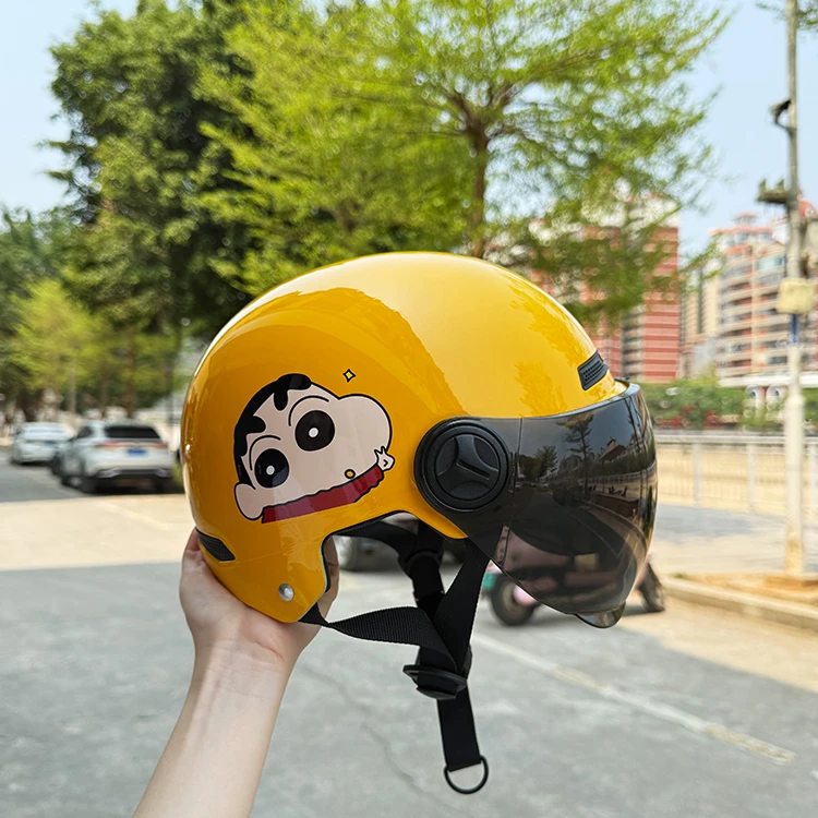 新国标3C认证男女通用卡通轻便防晒骑行头盔防雨半盔电动车