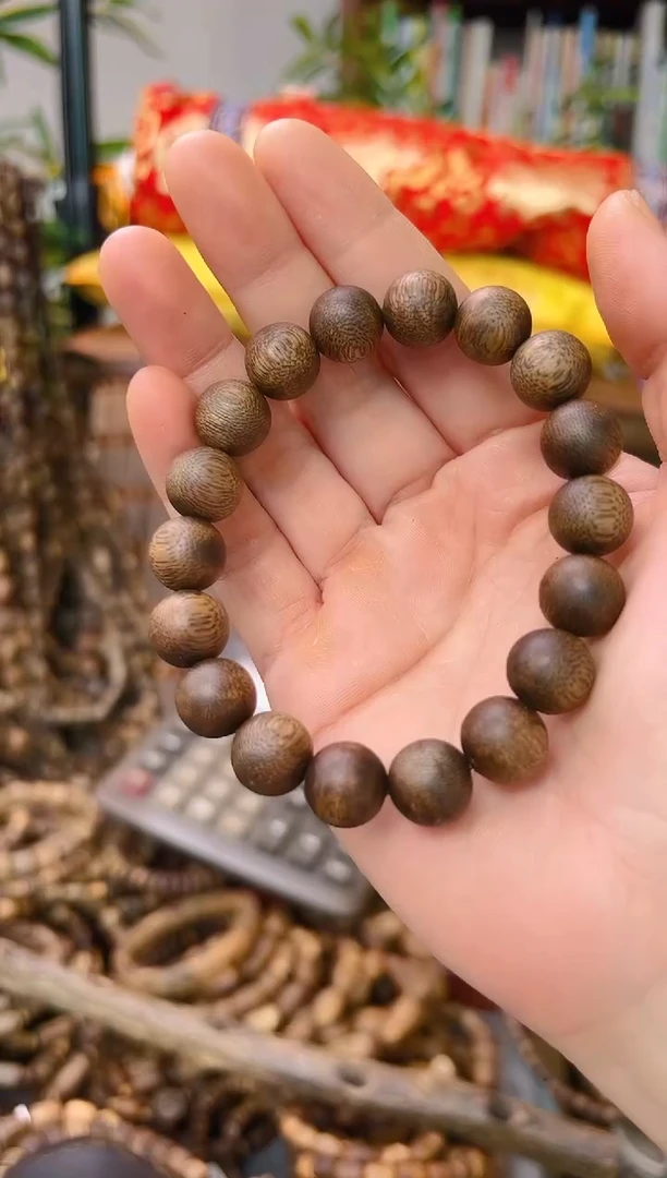 沉香手串棋楠白露圆珠单圈