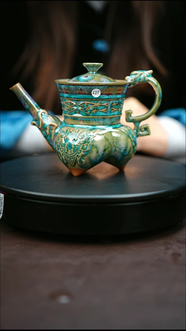 427#原矿钧瓷炉钧釉仰韶壶