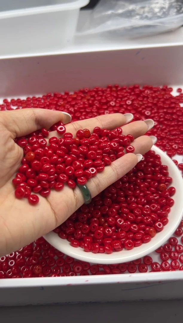 南红玛瑙未镶嵌颈饰w2256锦红南红隔片6*3mm*50颗