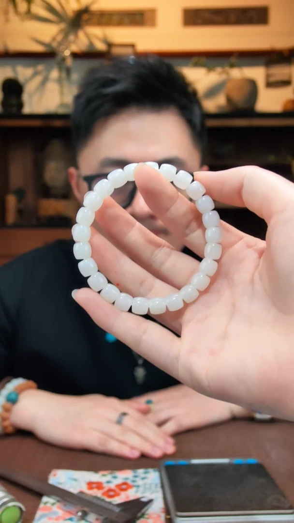 手串未镶嵌和田玉白玉老型手串ZD8*