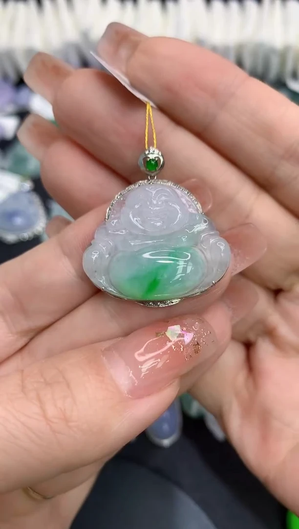 吊坠(不含链)18K金镶嵌翡翠11111111111