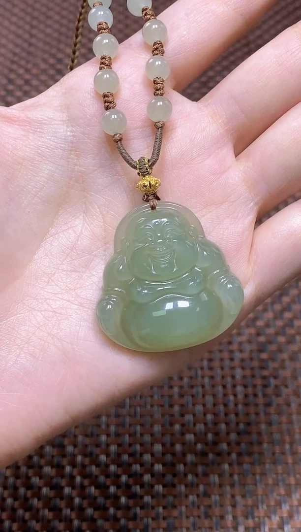 和田玉未镶嵌颈饰天然和田玉卡35佛公