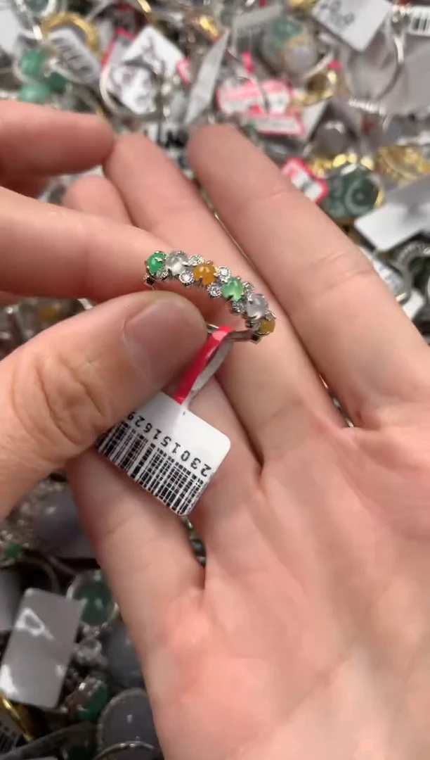 银S925镶嵌戒指翡翠111  10