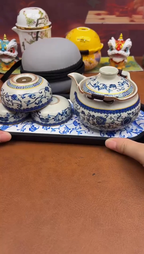 陶瓷茶具摆件旅行套组